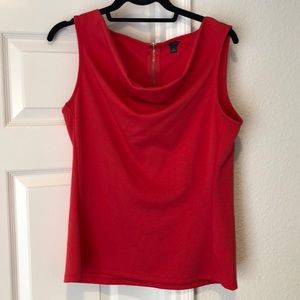 Red scoop neck sleeveless top